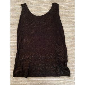 Chico’s Black Shimmer Tank Top w/ Draped Back